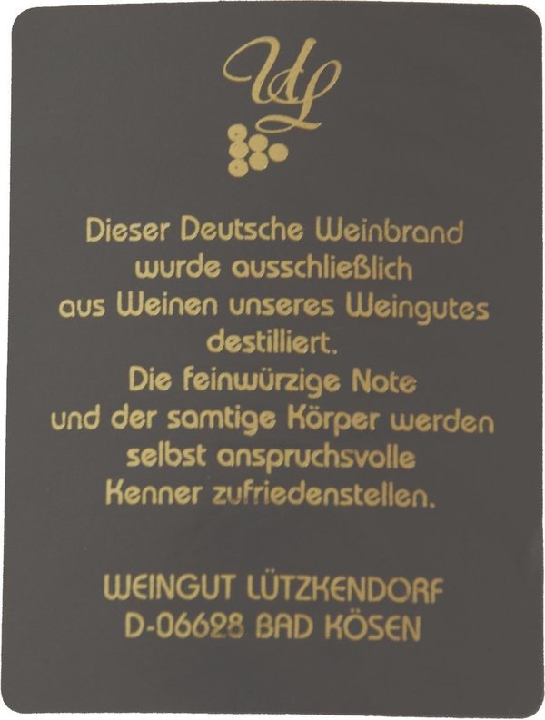 Lützkendorf's Saale-Unstrut Weinbrand 0,5l